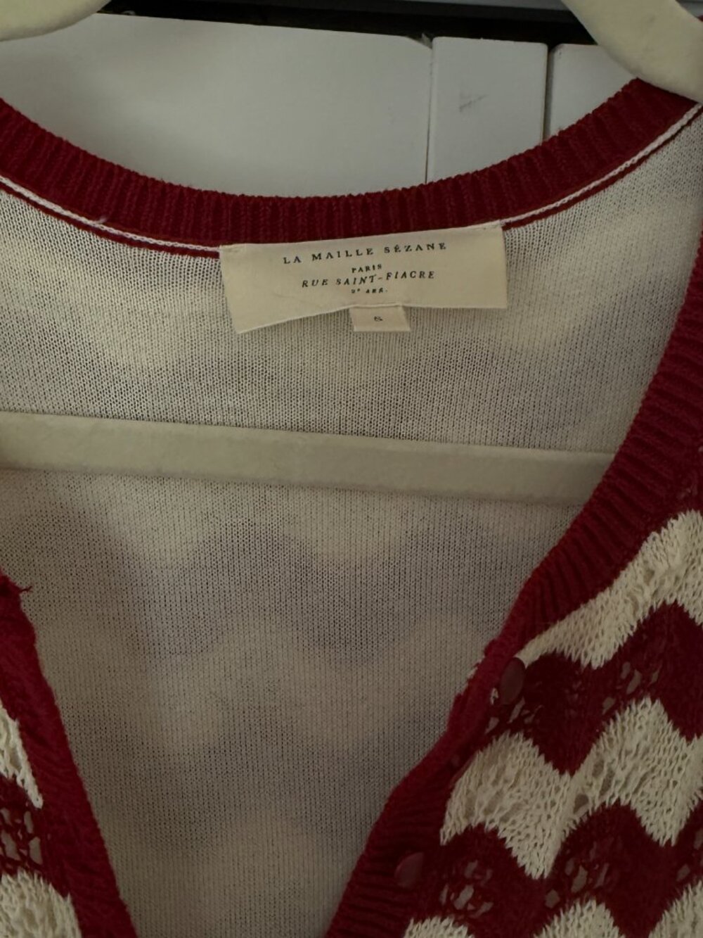 Sezane Emmanuelle Dress Twine/ Cherry - Size S - Picture 3 of 5